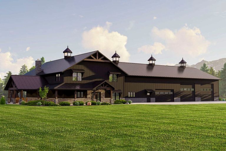 3-Bedroom Barndo-Style House with Massive 4-Car Garage and 2 Lofts (Floor Plans)