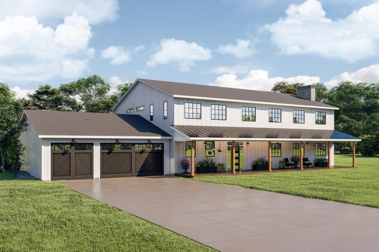 3-Bedroom, Exclusive Barndominium with Man Cave Workshop in the Garage (Floor Plans)