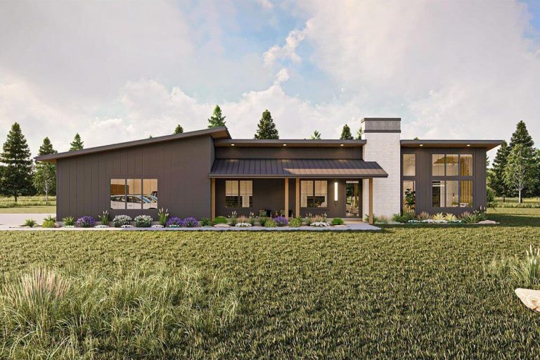 3-Bedroom 1,700 Square Foot Modern Barndominium-Style House (Floor Plans)