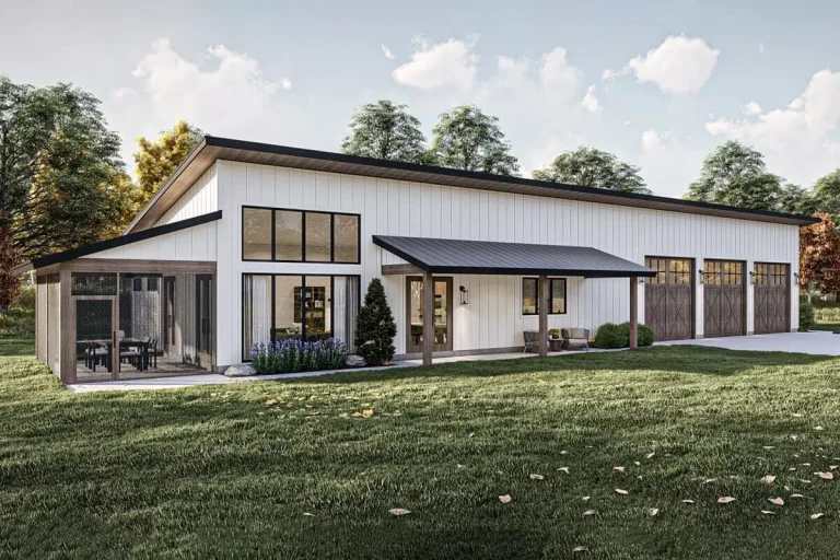 Single-Story, 3-Bedroom Luxurious & Comfortable Barndominium-Style House (Floor Plan)